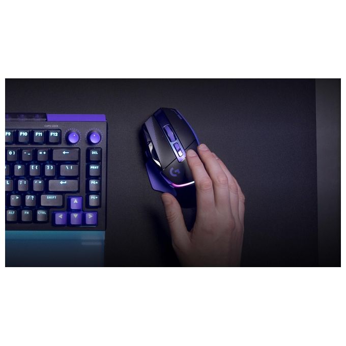 Logitech G 910-007811 G502 X PLUS Mouse Gaming Wireless e Con Cavo 44000 DPI 130 h Batteria colore Nero Viola