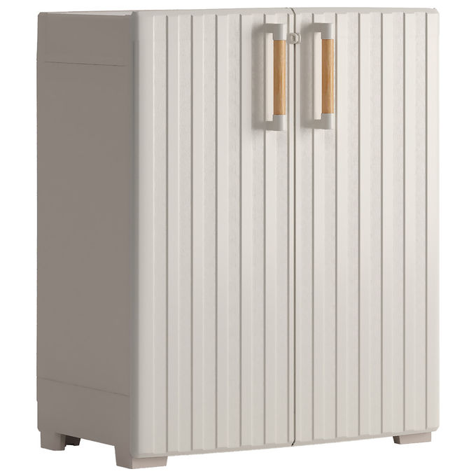 Keter Armadio Groove Basso 80x45x98H per Arredamento Esterno Design Moderno e Funzionale