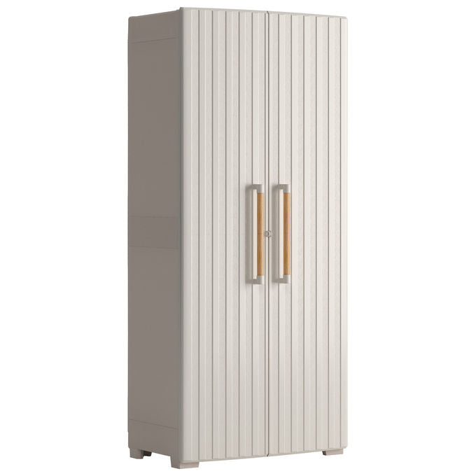 Keter Armadio Groove Portascope 80x45x180H per Arredo e Mobili da Giardino con Design Moderno e Impermeabile