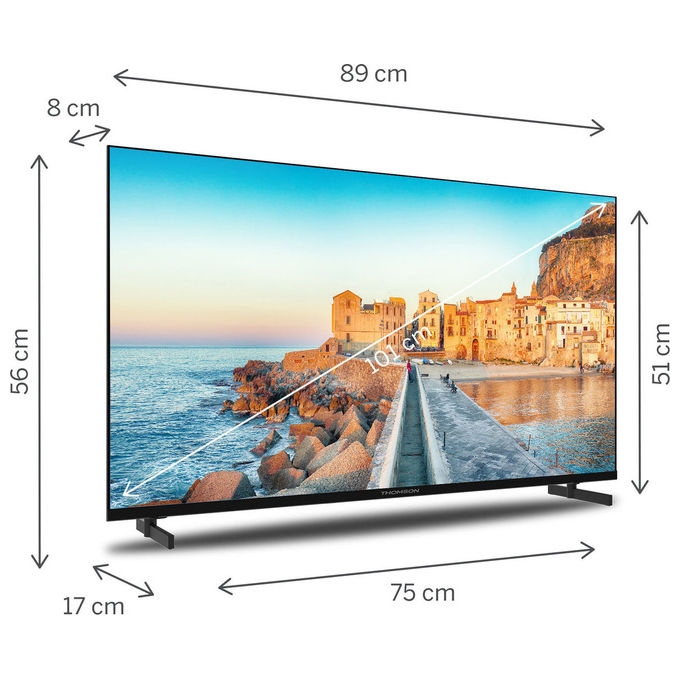 Thomson 40FG2S15 Smart TV 40'' Full HD LED Google TV DVB-T2 HEVC Triplo Sintonizzatore 3 HDMI colore Nero