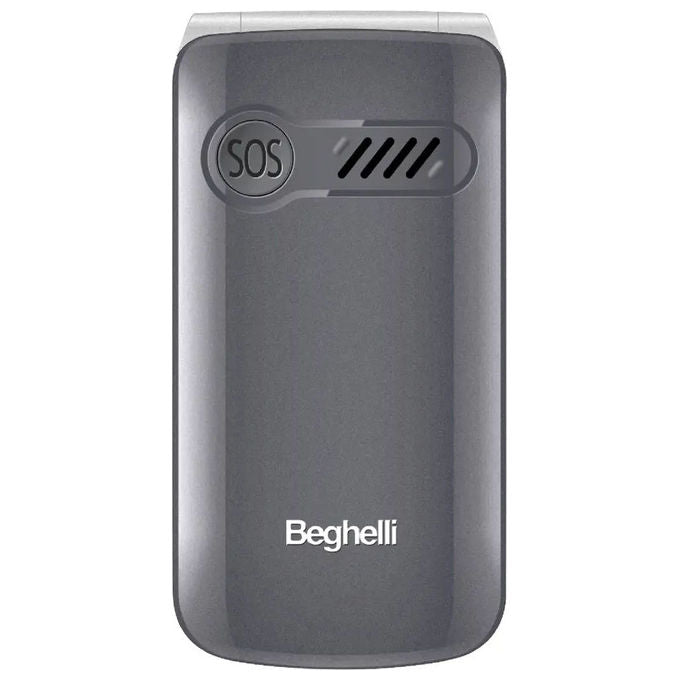 Beghelli 9138N SLV18N ECO Cellulare per Anziani GSM Tasto SOS Tasti Grandi Display 2.4'' Dual SIM Torcia Radio FM colore Grigio