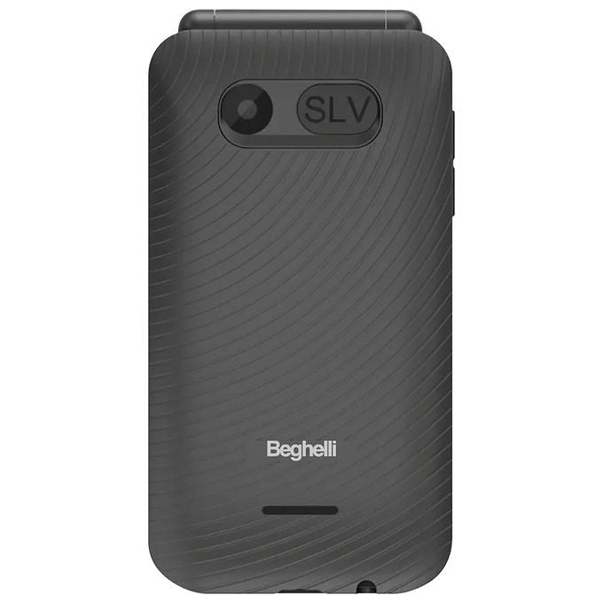 Beghelli 9141 SLV41 Telefono per Anziani 4G VoLTE Doppio Display 2.8'' Tasto SOS Tasti Grandi colore Nero