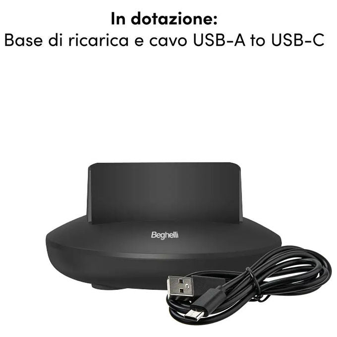 Beghelli 9141 SLV41 Telefono per Anziani 4G VoLTE Doppio Display 2.8'' Tasto SOS Tasti Grandi colore Nero