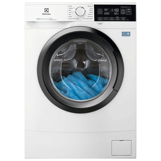 Electrolux EW6S326A Serie 600 SensiCare Lavatrice Slim 6 Kg 1200 rpm Classe A Motore Inverter Vapore Woolmark (84x60x38 cm) colore Bianco