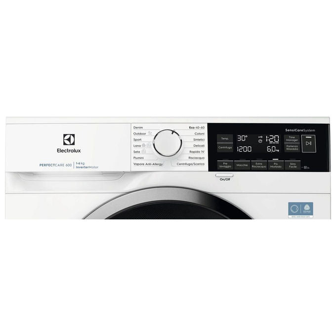 Electrolux EW6S326A Serie 600 SensiCare Lavatrice Slim 6 Kg 1200 rpm Classe A Motore Inverter Vapore Woolmark (84x60x38 cm) colore Bianco