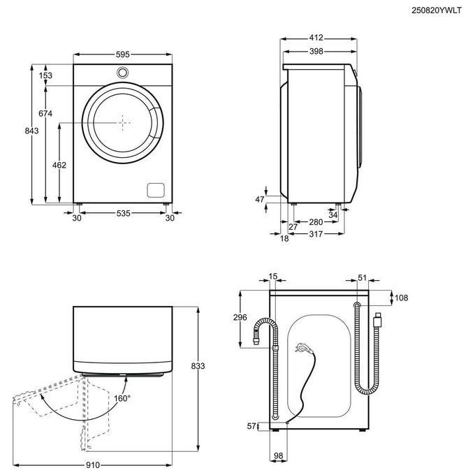 Electrolux EW6S326A Serie 600 SensiCare Lavatrice Slim 6 Kg 1200 rpm Classe A Motore Inverter Vapore Woolmark (84x60x38 cm) colore Bianco