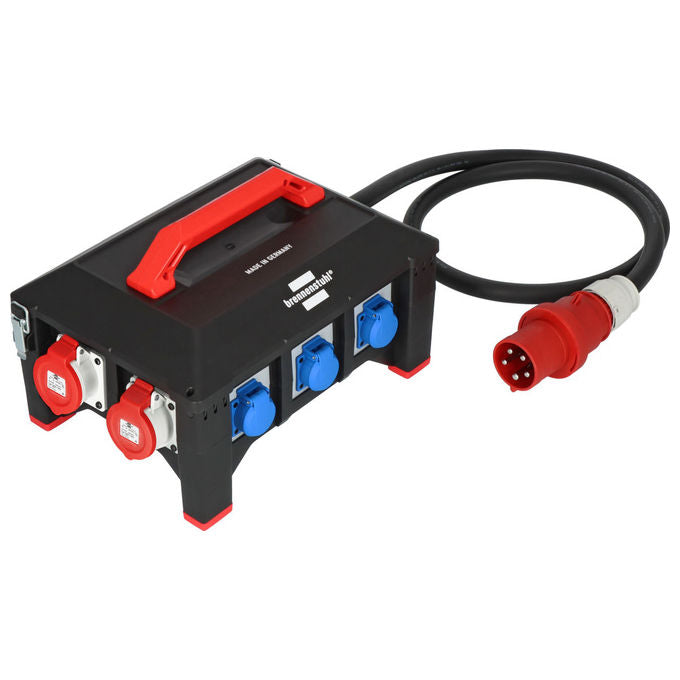 Brennenstuhl 9150630161 Distributore di corrente in gomma BSV 5-63 A 2 m cavo H07RN-F 5G16.0 IP44 1 x CEE 400 V-32 A 2 x CEE 400 V-16 A 6 prese 230 V colore Nero