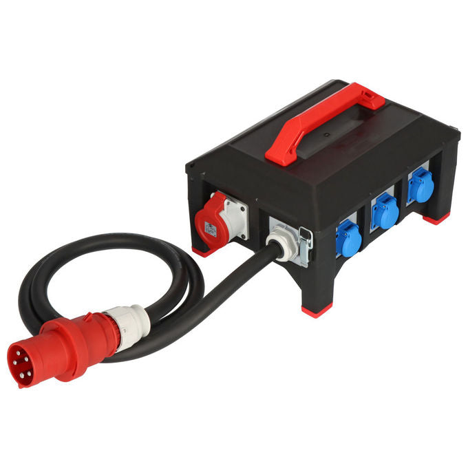 Brennenstuhl 9150630161 Distributore di corrente in gomma BSV 5-63 A 2 m cavo H07RN-F 5G16.0 IP44 1 x CEE 400 V-32 A 2 x CEE 400 V-16 A 6 prese 230 V colore Nero