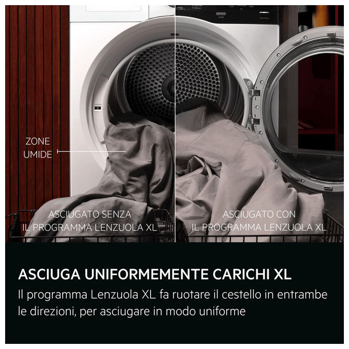 AEG 916900890 Serie 7000 Asciugatrice Caricamento frontale 9 Kg Classe C Pompa di calore MixDry SensiDry (59.6x63.8x85 cm) colore Bianco