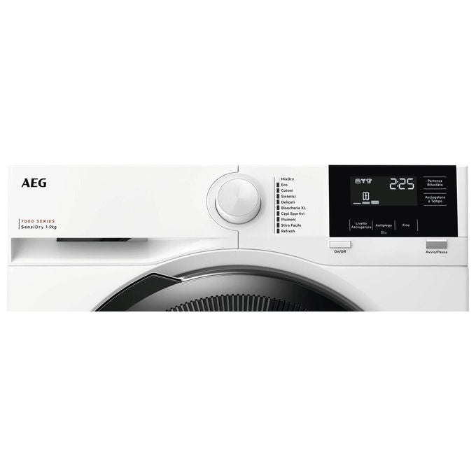 AEG TR7HG9C Serie 7000 Asciugatrice Pompa di Calore 9 Kg Classe C SensiDry MixDry 64 dB (85x60x64 cm) colore Bianco