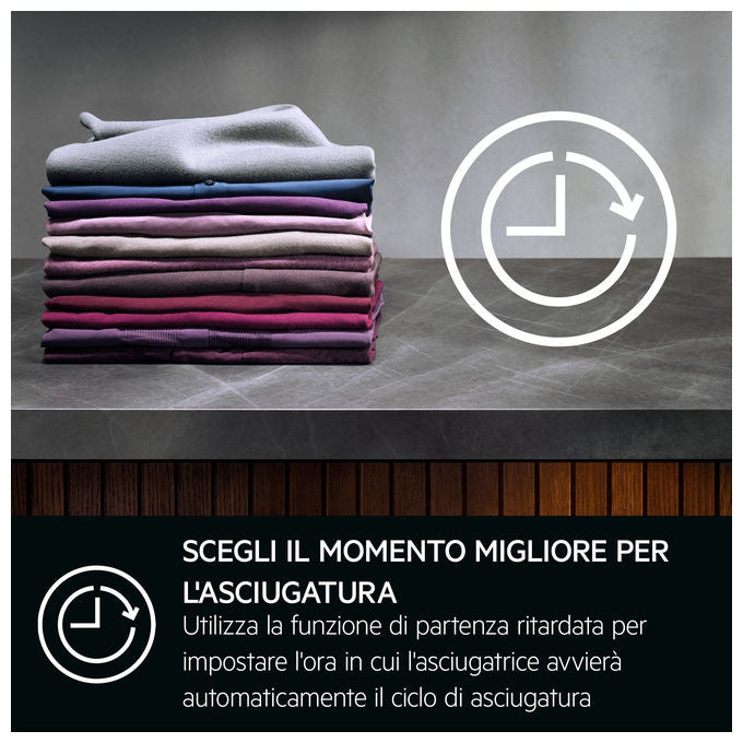 AEG TR7HG9C Serie 7000 Asciugatrice Pompa di Calore 9 Kg Classe C SensiDry MixDry 64 dB (85x60x64 cm) colore Bianco