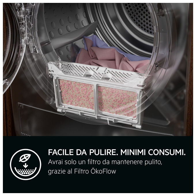 AEG TR7HG9C Serie 7000 Asciugatrice Pompa di Calore 9 Kg Classe C SensiDry MixDry 64 dB (85x60x64 cm) colore Bianco