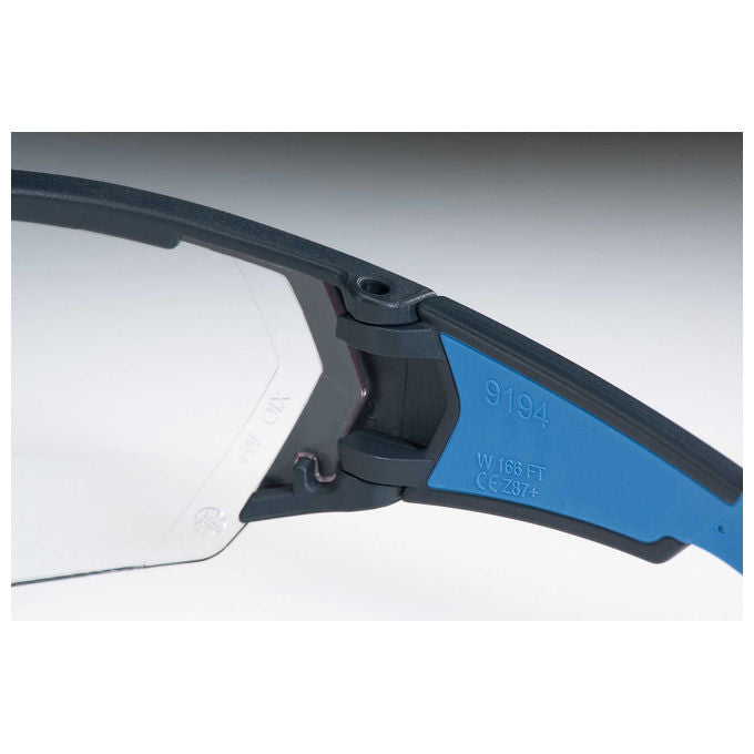 Uvex 9194171 i-works Occhiali Protettivi Lente Panoramica Antiappannamento Antigraffio Resistenti Sostanze Chimiche colore Blu