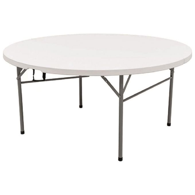 Vigor 9692532 Edra Tavolo da Esterno Tondo Richiudibile HDPE Acciaio Verniciato Diametro 152 cm