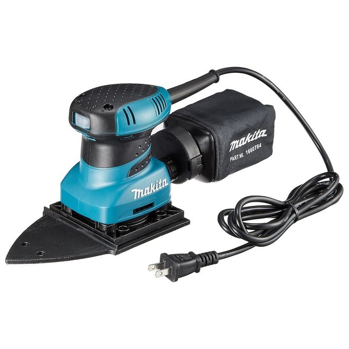 Makita BO4565 Levigatrice Orbitale Delta 200W 14000 orb-min Velcro con Sacchetto Aspirazione 112x190 mm
