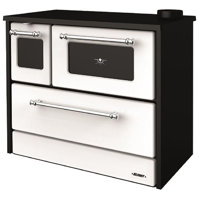 Blinky 9811334 Giusy Cucina a Legna con Forno Porta Vetro 9 kW 4 stelle Area 30-100 m² colore Bianco