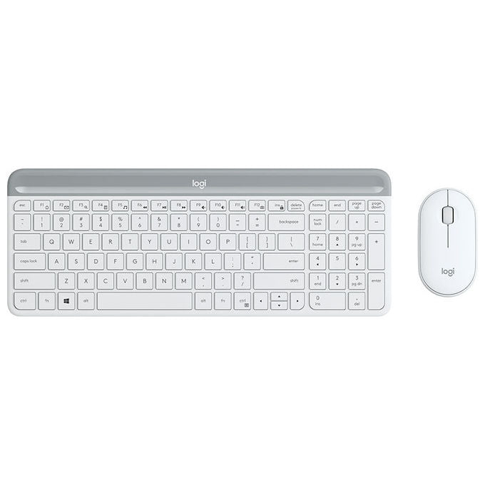 Logitech 920-009189 MK470 Slim Combo Kit Tastiera e Mouse Wireless QWERTZ Tedesco Silenzioso colore Bianco