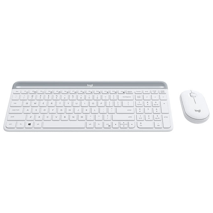 Logitech 920-009189 MK470 Slim Combo Kit Tastiera e Mouse Wireless QWERTZ Tedesco Silenzioso colore Bianco