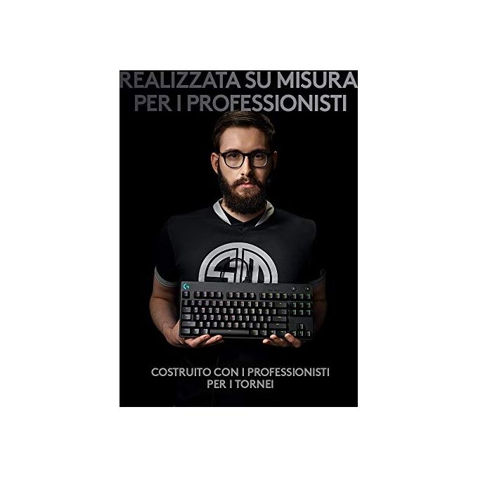 Logitech G 920-010592 PRO Tastiera Gaming Meccanica TKL Switch GX Blue RGB QWERTY USB Cavo Rimovibile colore Nero