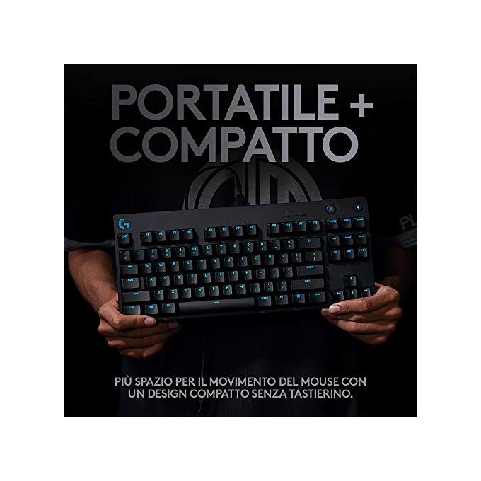 Logitech G 920-010592 PRO Tastiera Gaming Meccanica TKL Switch GX Blue RGB QWERTY USB Cavo Rimovibile colore Nero