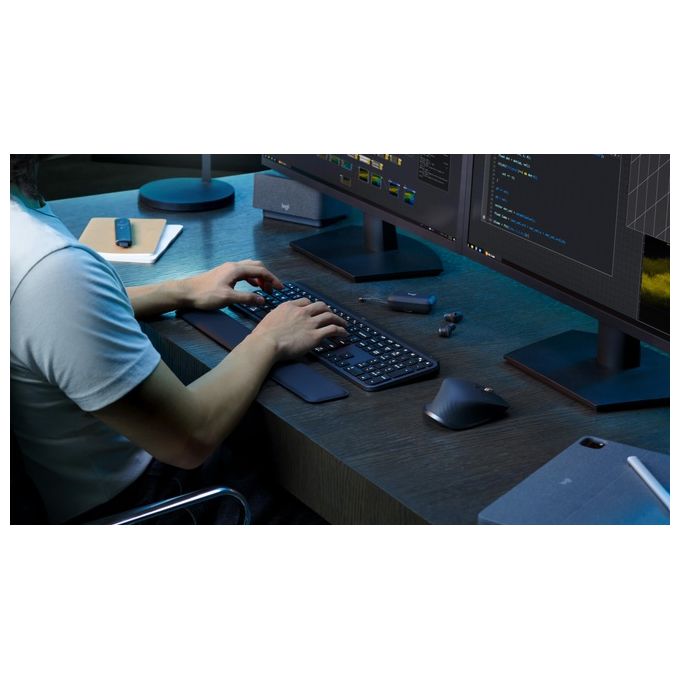 Logitech Tastiera Wireless MX Keys S QWERTZ Illuminata Grafite