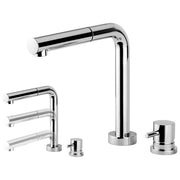 CM ELBA 9234 MISCNIK ACQUAMIX Miscelatore da cucina con comando remoto canna abbattibile e doccetta estraibile sottofinestra colore Nickel spazzolato