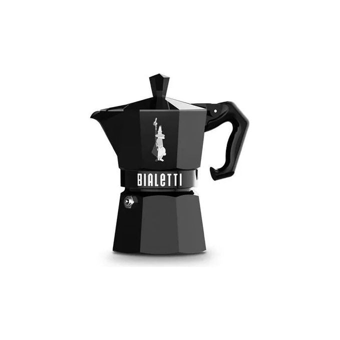 Bialetti 8006363040471 Moka Exclusive Caffettiera 3 tazze in alluminio con guarnizione in silicone colore Nero