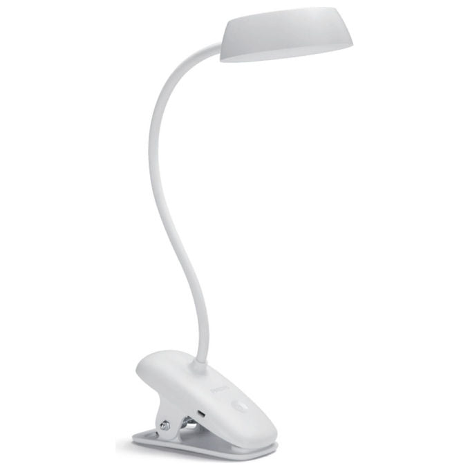 Philips, Lampada da Scrivania a Morsetto LED Donutclip, 3W Bianco