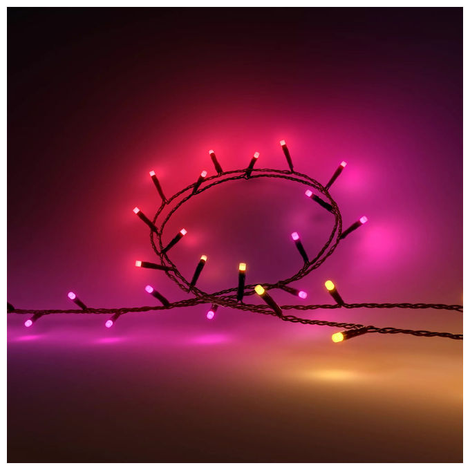Philips 929003674402 Hue Festavia Stringa di Luci Smart 250 LED 20 m Dimmerabile Bluetooth IP54 colore Nero