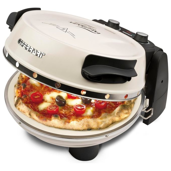 G3Ferrari G1003217 Napoletana Forno Elettrico per Pizza 1200 W temperatura fino a 400 °C con pietra refrattaria diametro 31 cm (31,6x30x10 cm) colore Icy Cream