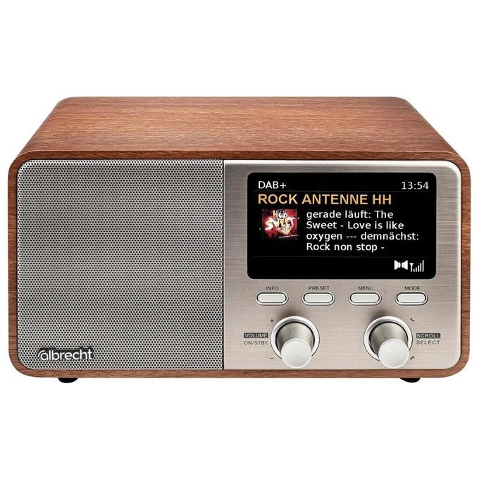 Albrecht DR760 DR 760 Radio da tavolo DAB+ FM Bluetooth 5W RMS legno marrone colore Marrone