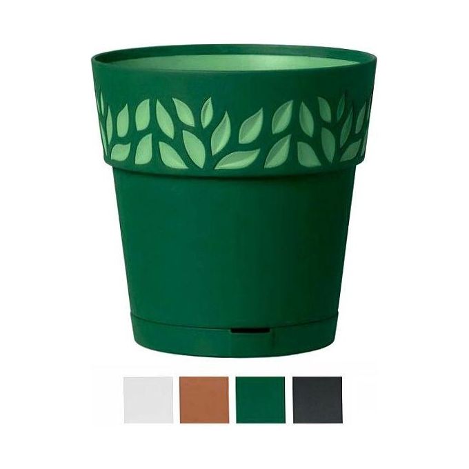 Stefanplast Vaso Cloe Tondo Riserva Acqua Grafite 20x19cm
