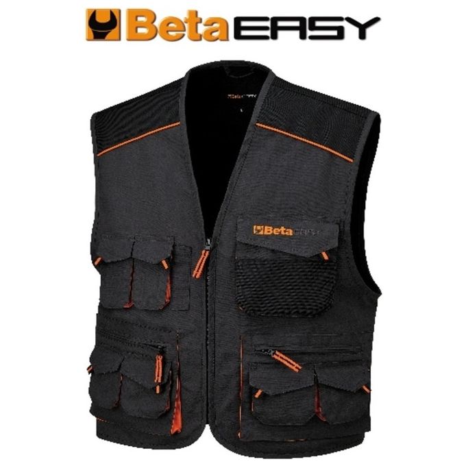 Beta 79070900 Beta Easy Gilet Multitasche da Lavoro T-C Canvas 65% Poliestere 35% Cotone 260 g-m² colore Grigio
