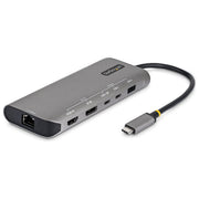 StarTech.com 174B-USB4-MULTIPORT Adattatore Multiporta USB4 7-in-1 Dual 4K 140W PD 3 porte 10Gbps Ethernet 2.5GbE colore Grigio