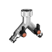 Claber 9602 Metal-Jet Presa Rubinetto a 2 Vie Regolabili Attacco 3-4'' Ottone Cromato colore Argento