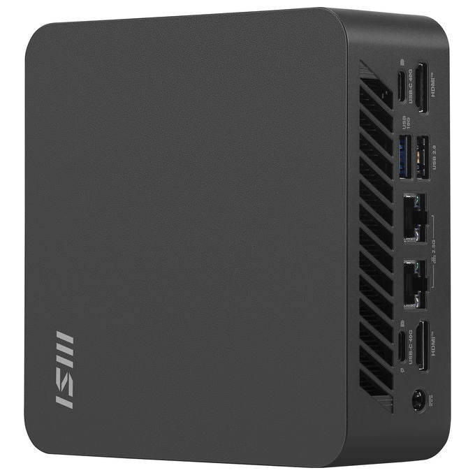 MSI CUBI Z 8M-036BEU Cubi Z Mini PC barebone AMD Ryzen 7 255 8 core 3,8 GHz RAM fino a 64 GB DDR4 2 slot M.2 NVMe Wi-Fi 6E Bluetooth 5.4 HDMI 2.1 USB 3.2 Gen 2 USB4 colore Nero