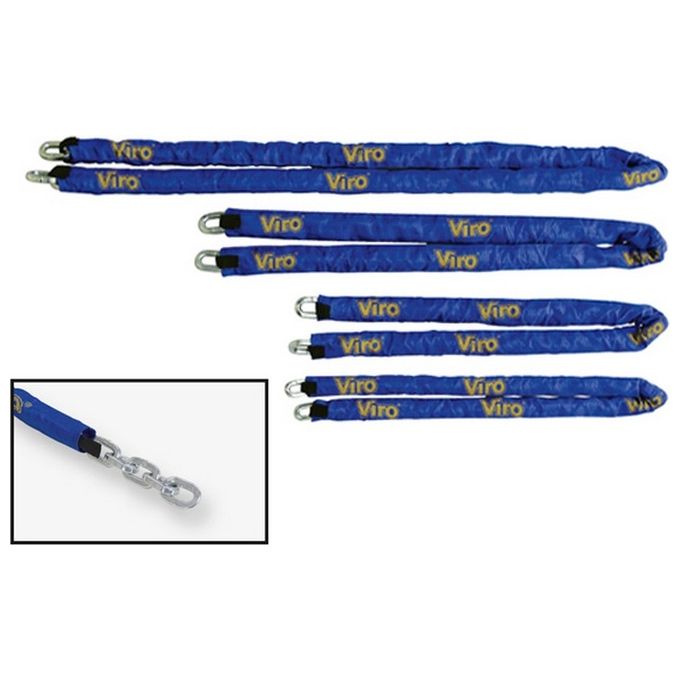 Viro 332 Catena Antifurto Semiquadra in Acciaio Temprato 10 mm x 150 cm Rivestita Tessuto Blu colore Blu