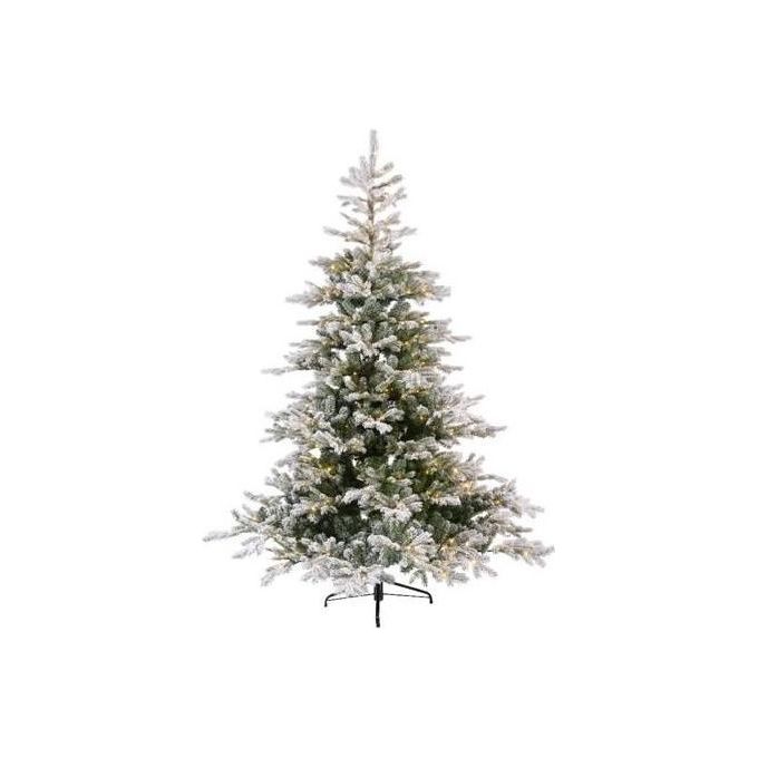 Amicasa 9670123 Grandis Albero di Natale 210 cm 550 Luci LED Bianco Caldo con Effetto Twinkle e Timer 8 Ore colore Verde Innevato