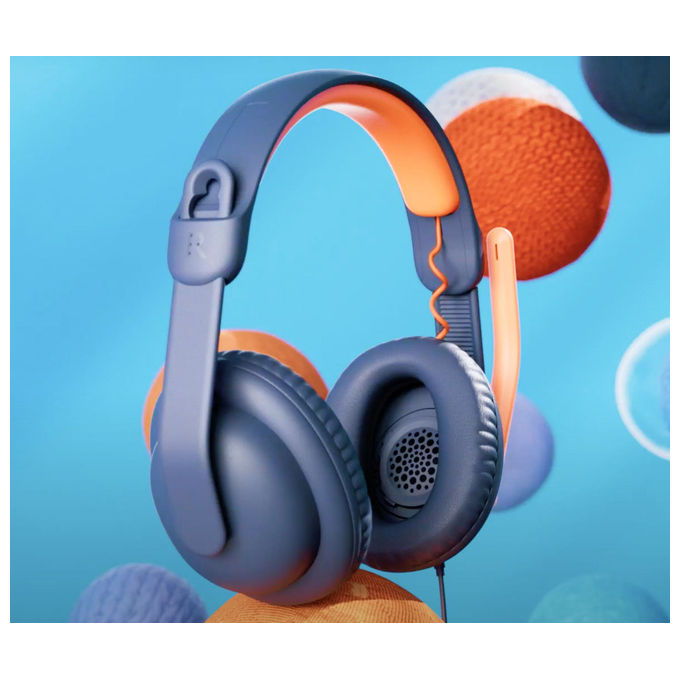Logitech 981-001389 Zone Learn Auricolare Cablato con Microfono Asta Omnidirezionale per Uso Scolastico colore Blu Arancione