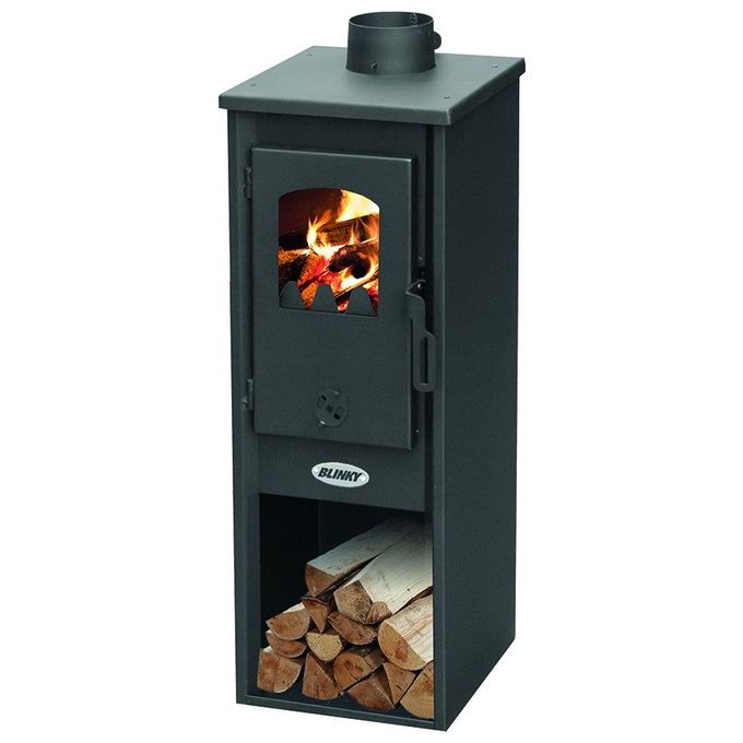Blinky Ekonomik Berna Lux-S Stufa a Legna Acciaio Focolare Refrattario 5,2 kW colore Antracite