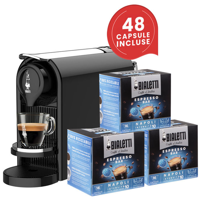 Bialetti 098150543 Gioia Plus Macchina da caffe' Capsule 0,5 L 20 bar 1200 W 48 Capsule Incluse colore Nero