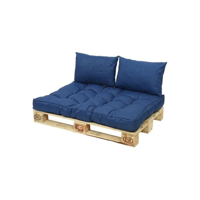 JARDIDECO 878455 Set Cuscini Pallet Cotone Poliestere 120 x 80 cm colore Blu