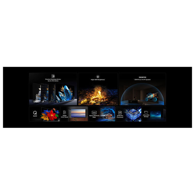 TCL 98C6K smart tv 98 pollici, QD-Mini LED, 4K HDR, Google TV, 144 Hz, Dolby Vision IQ, Atmos, Onkyo 2.1, Game Master