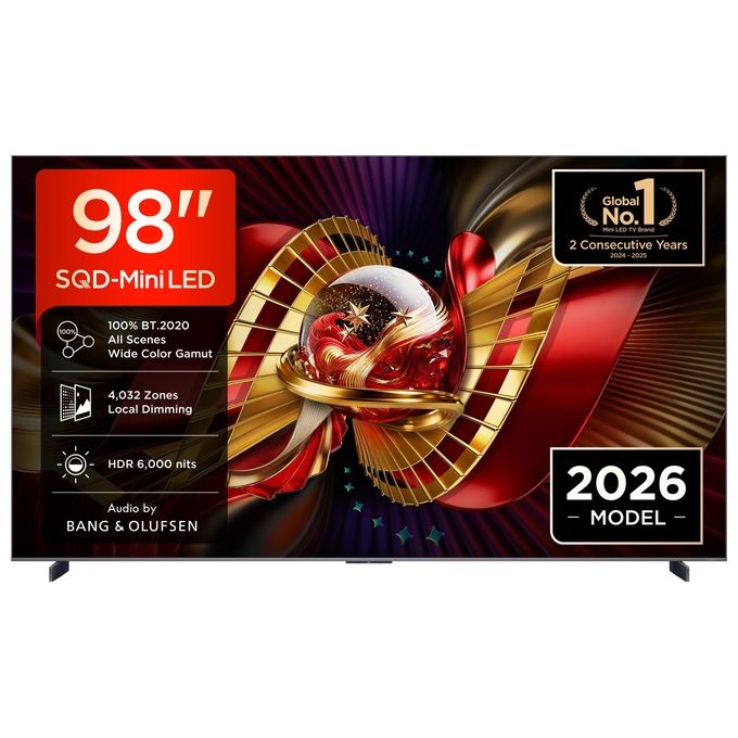 TCL 98C8L C8L TV 98'' SQD-Mini LED 4K Google TV 144Hz Dolby Vision Atmos Audio Bang and Olufsen