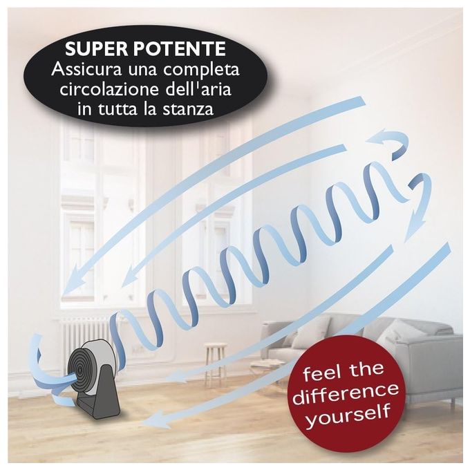 Macom 993 Tornado Ventilatore domestico con pale Doppia Oscillazione 3 Velocita' 45 W Timer Telecomando colore Bianco