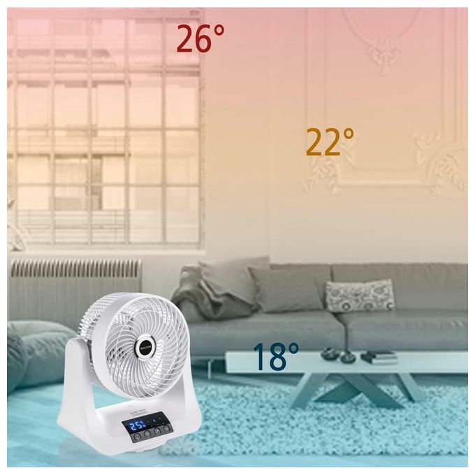 Macom 993 Tornado Ventilatore domestico con pale Doppia Oscillazione 3 Velocita' 45 W Timer Telecomando colore Bianco