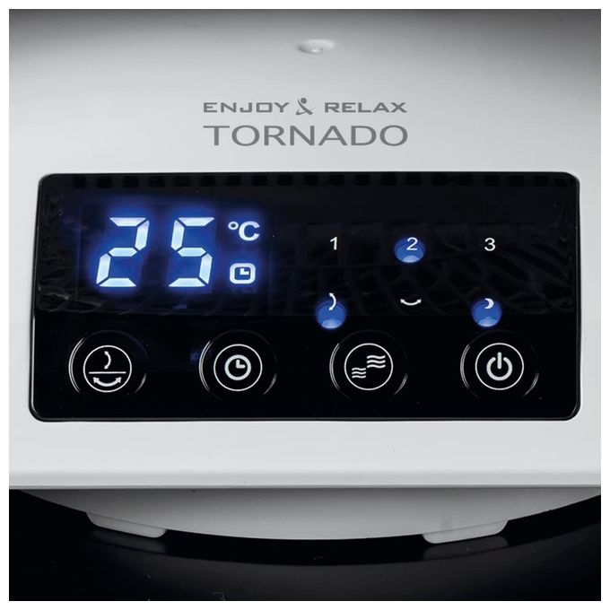 Macom 993 Tornado Ventilatore domestico con pale Doppia Oscillazione 3 Velocita' 45 W Timer Telecomando colore Bianco