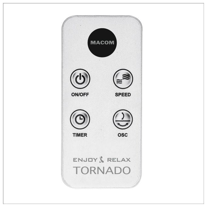 Macom 993 Tornado Ventilatore domestico con pale Doppia Oscillazione 3 Velocita' 45 W Timer Telecomando colore Bianco