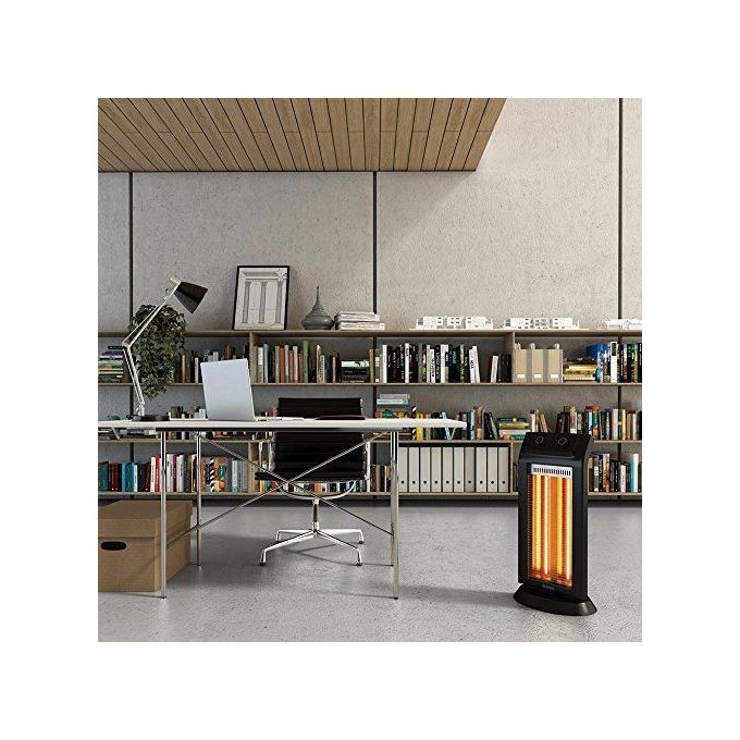 Olimpia Splendid 99579 Carbon Black Stufa a Infrarossi 1100 W 2 livelli potenza oscillazione 90° 45 m³ colore Nero