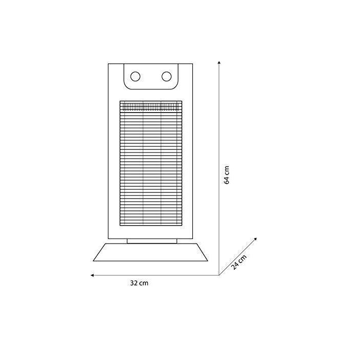 Olimpia Splendid 99579 Carbon Black Stufa a Infrarossi 1100 W 2 livelli potenza oscillazione 90° 45 m³ colore Nero